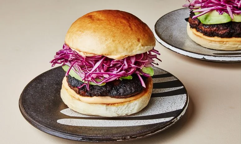 This image may contain Burger and Food