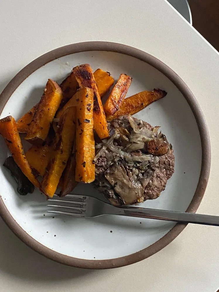 Image may contain: Cutlery, Fork, Food, Meat, Mutton, Plate, Food Presentation, and Beef