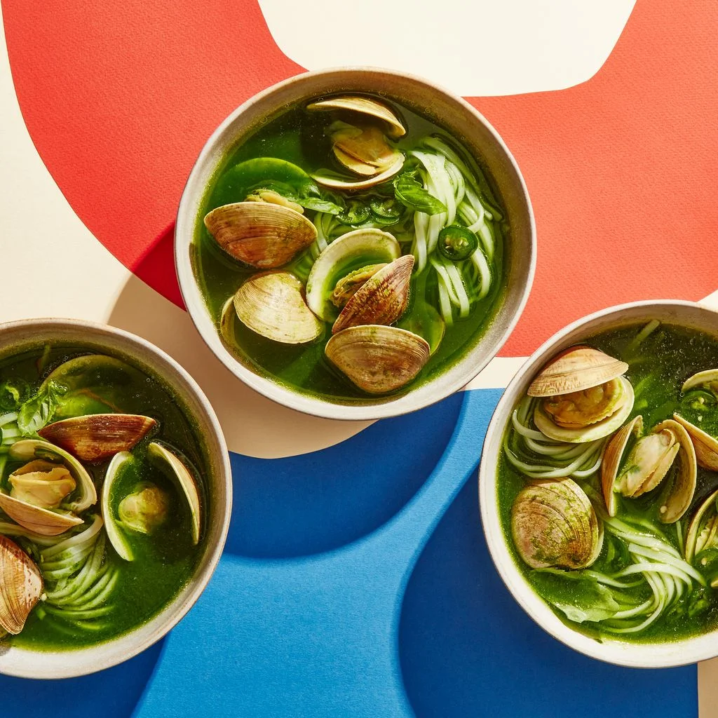 Image may contain Bowl Food Meal Animal Sea Life Seashell Clam Invertebrate Dish and Burger