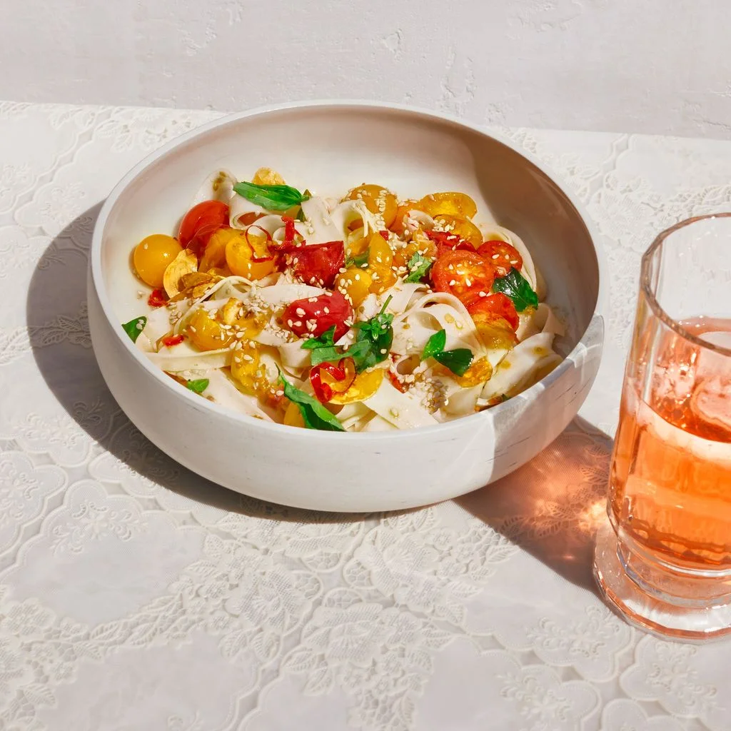 Image may contain Food Dish Meal Glass Bowl Drink Alcohol and Beverage