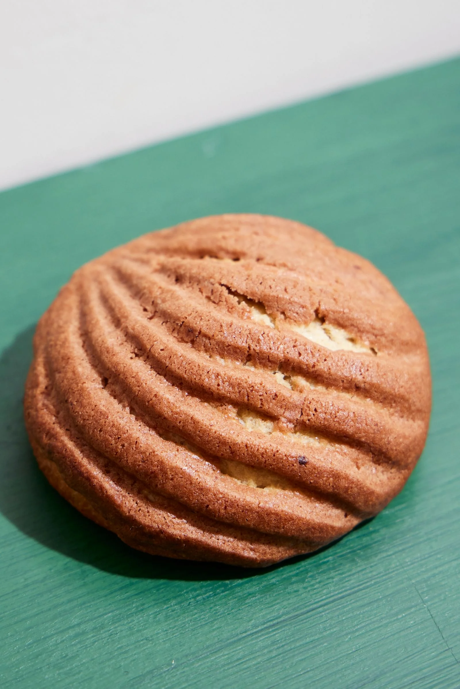 A spiced chocolate concha from Atlas Conchas in Randolph Vermont.